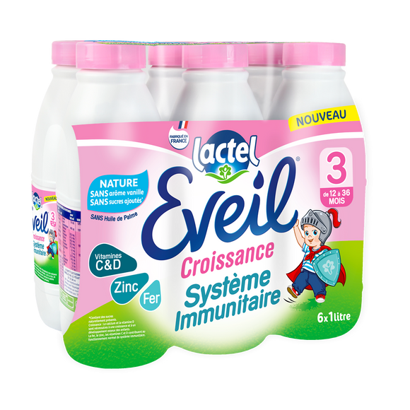 LACTEL EVEIL - Lait infantile croissance, dès 10 mois - 6x1l