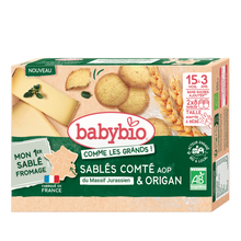 Sablé comté AOP du Massif Jurassien & origan dés 15 mois bio BABYBIO 72g