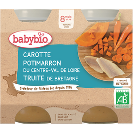 Pot carotte potimarron truite BABYBIO, 2x230g, 460g