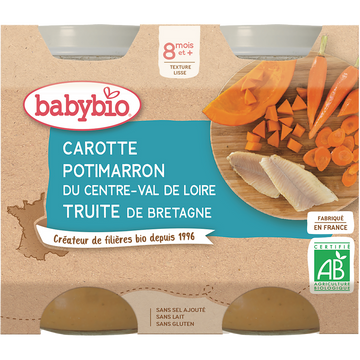 Pot carotte potimarron truite BABYBIO, 2x230g, 460g