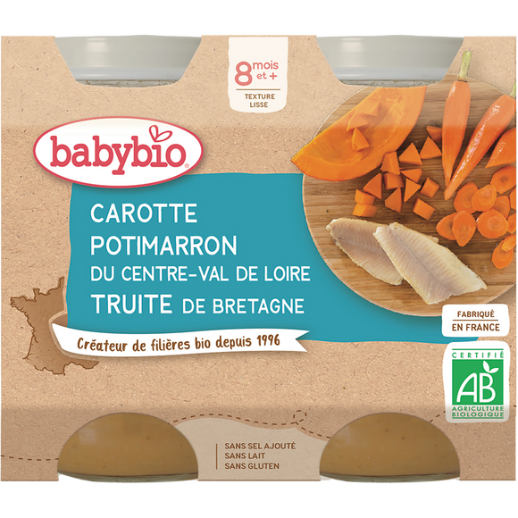 Pot carotte potimarron truite BABYBIO, 2x230g, 460g
