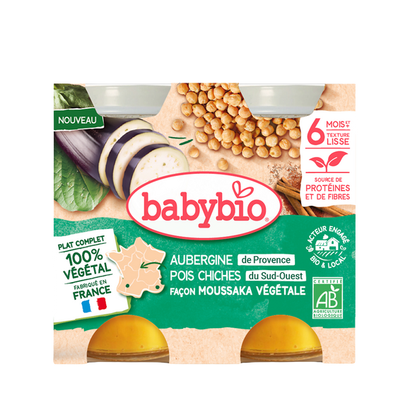 Plat bébé du midi Moussaka végétarienne, de 6 à 12 mois BABYBIO 400g