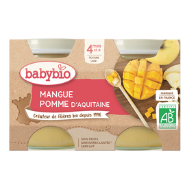 Purée de pomme et mangue BABYBIO, 2 pots de 130g
