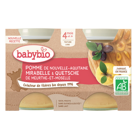Pot mirabelle pomme BABYBIO, 2x130g