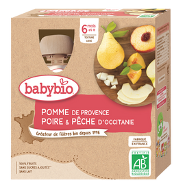 Gourde pomme poire pêche BABYBIO 4x90g