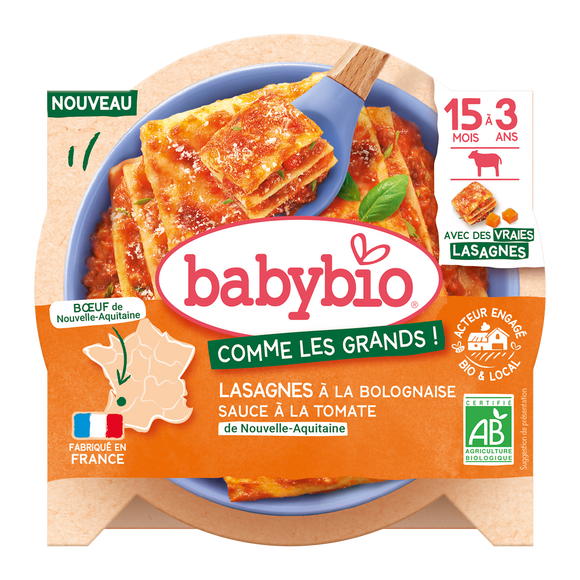 Assiette de lasagnes bolognaises BABYBIO 200g