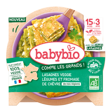 Lasagnes Légumes et Fromage de chèvre de nos régions BABYBIO 200g