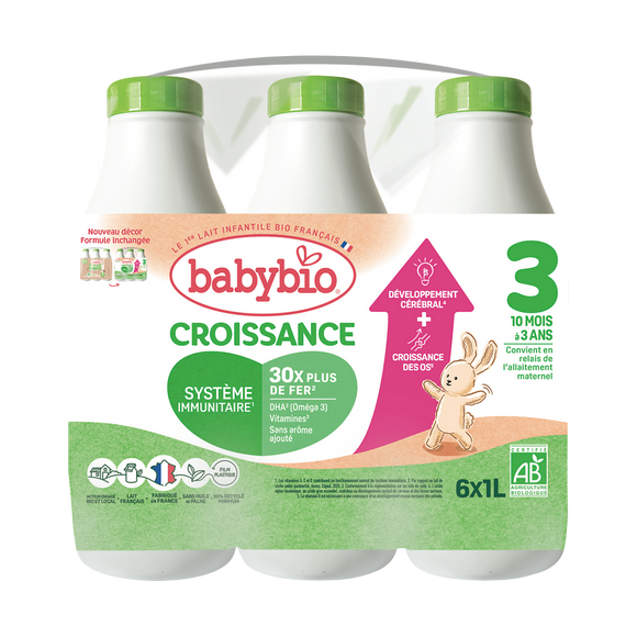 Lait croissance liquide BABYBIO 6x1l