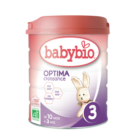 Lait en poudre pour nourrissons optima 3 BABYBIO, de 10 à 3 ans, 800g