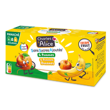 Dessert fruit s/s ajoutés pomme/banane CHARLES&ALICE 12x90g