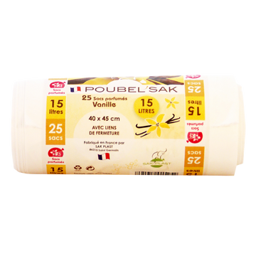 Sac poubelle vanille POUBEL'SAK 25x15L