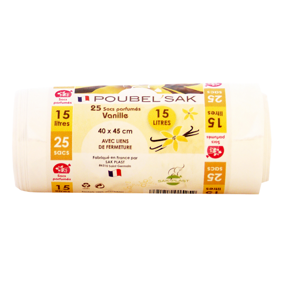 Sac poubelle vanille POUBEL'SAK 25x15L