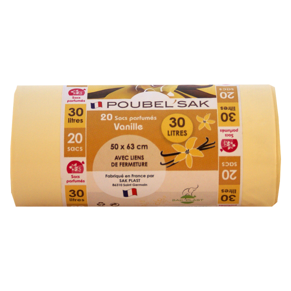 Sacs poubelle parfumés à la vanille x20, 30l
