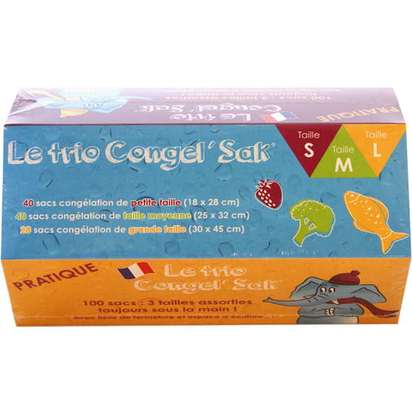 Boîte sac congélation trio sml CONGEL'SAK x100