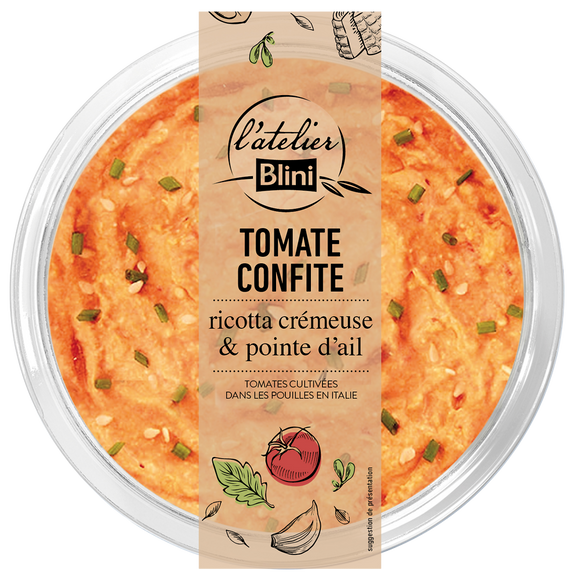 Tomate confite ricotta&pointe d'ail L'ATELIER BLINI 140g