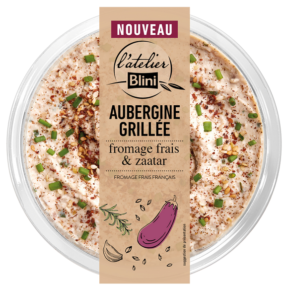 Tartinable aubergine grillée fromage frais & zaatar ATELIER BLINI 140g