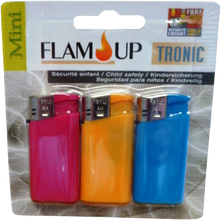 Briquets tronic curve mini color FLAM'UP, x3