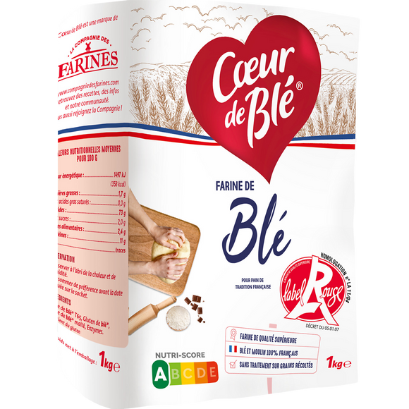 Farine de blé label rouge t65 La compagnie des farines, 1kg