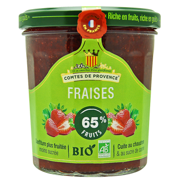 Confiture de fraise bio LES COMTES DE PROVENCE, 350g