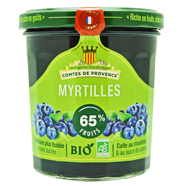 Confiture de myrtille bio LES COMTES DE PROVENCE, 350g