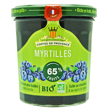 Confiture de myrtille bio LES COMTES DE PROVENCE, 350g