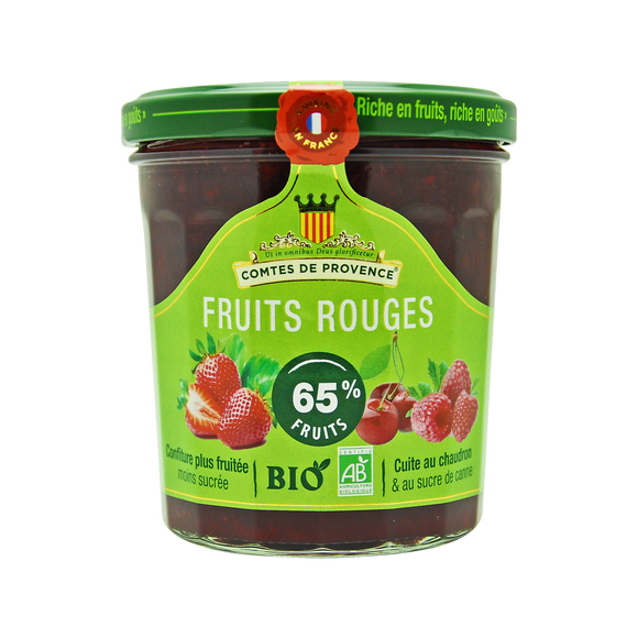 Confiture de fruits rouges bio, LES COMTES DE PROVENCE, pot de 350g