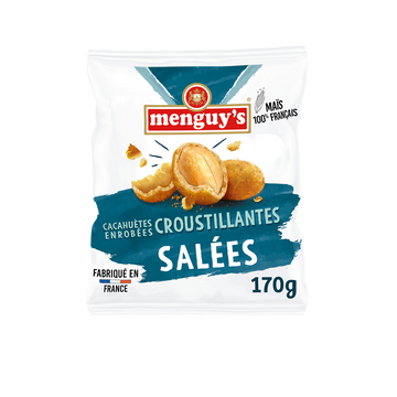Cacahuètes enrobées croustillantes salées MENGUY'S, 170g