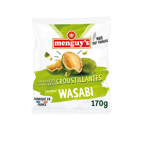 Cacahuètes enrobées croustillantes wasabi MENGUY'S, 170g