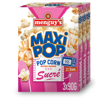 Maxi pop-corn sucré microndable MENGUY'S, 3x90g