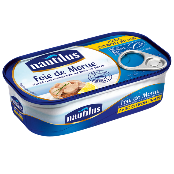Foie de morue fumé au citron NAUTILUS, 120g