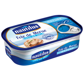 Foie de morue nature NAUTILUS, 120g