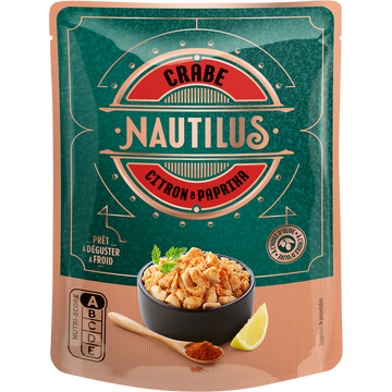 Crabe paprika citron huile d'olive paprika NAUTILUS doypack 110g