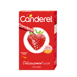 Sucrant édulcorant en poudre CANDEREL, boite de 120 sticks