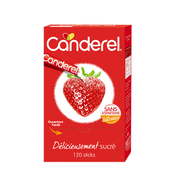 Sucrant édulcorant en poudre CANDEREL, boite de 120 sticks