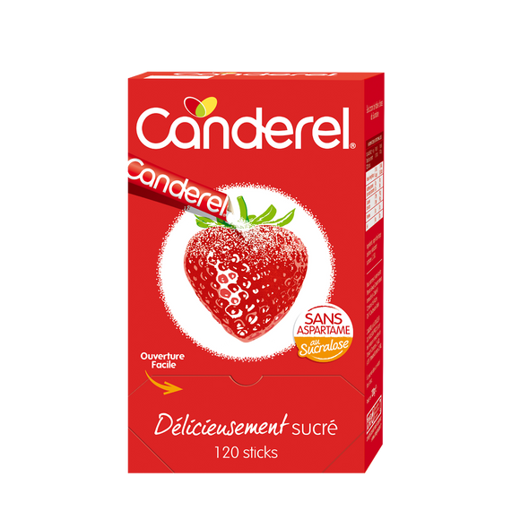 Sucrant édulcorant en poudre CANDEREL, boite de 120 sticks