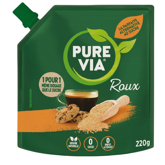 Poudre cristalisée PURE VIA roux, doypack de 220g