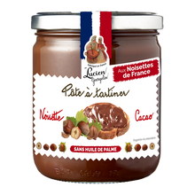 Pâte à tartiner noisettes cacao du Lot et Garonne LUCIEN GEORGELIN, pot de 400g