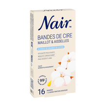 Bande de cire épilatoire Maillot et Aisselles Fleur de Coton NAIR x16