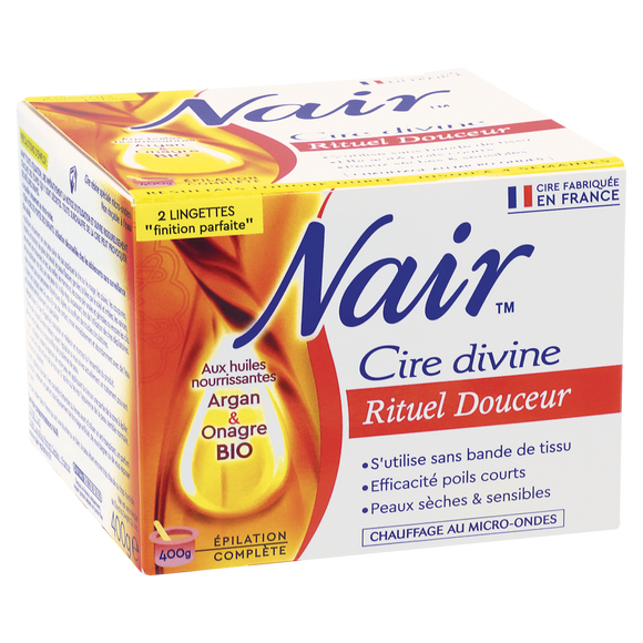 Cire dépilatoire Divine rituel douceur NAIR, pot de 400g