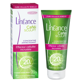 Crème concentré amincissant caféine sculpt effaceur de cellulite incrustée LINEANCE, tube de 180ml