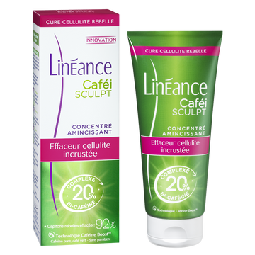Crème concentré amincissant caféine sculpt effaceur de cellulite incrustée LINEANCE, tube de 180ml