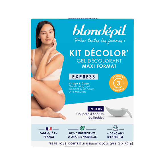Gel décolorant visage et corps BLONDEPIL, 2x75ml soit 150ml