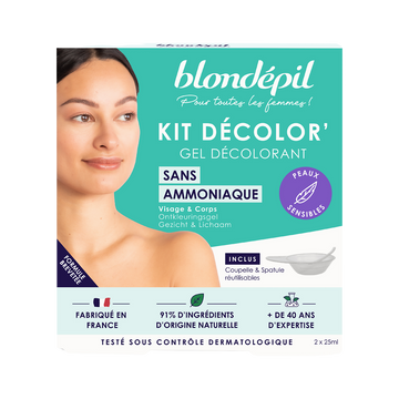 Gel décolorant visage sans amoniaque BLONDEPIL, 2x25ml soit 50ml