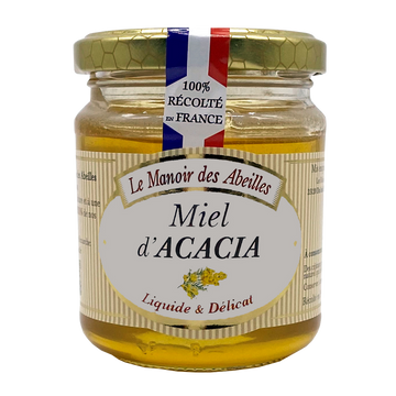Miel d'acacia de France LE MANOIR DES ABEILLES, pot de 250g