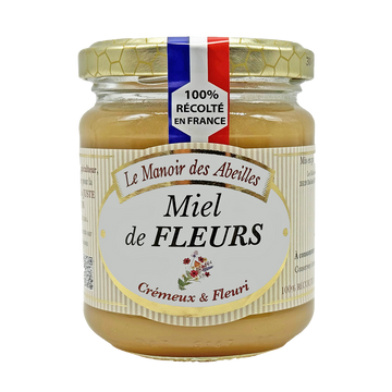 Miel de fleurs de France crémeux &fleuri MANOIR DES ABEILLES, pot de 250g