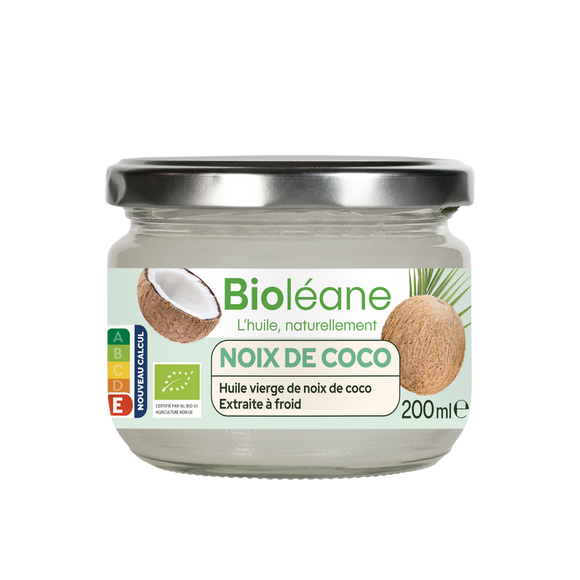 Huile vierge de noix de coco bio BIOLEANE, pot de 200ml