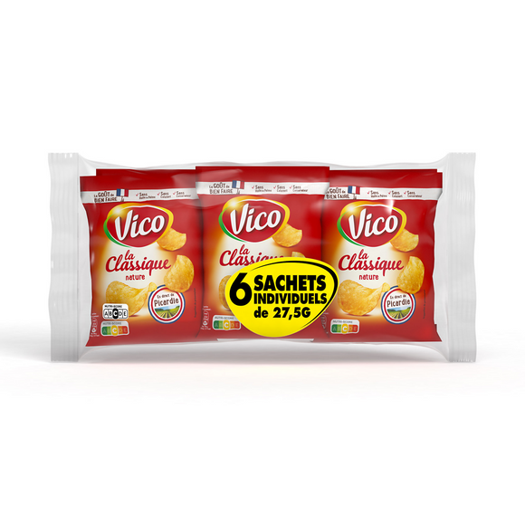 Chips la classique nature VICO, multipack 6x27, 5g