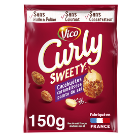 CURLY sweety cacahuètes caramelisée pointe de sel 150g