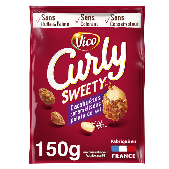 CURLY sweety cacahuètes caramelisée pointe de sel 150g