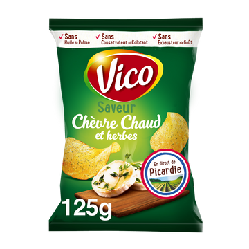 Chips classique chèvre chaud & herbes VICO 125G